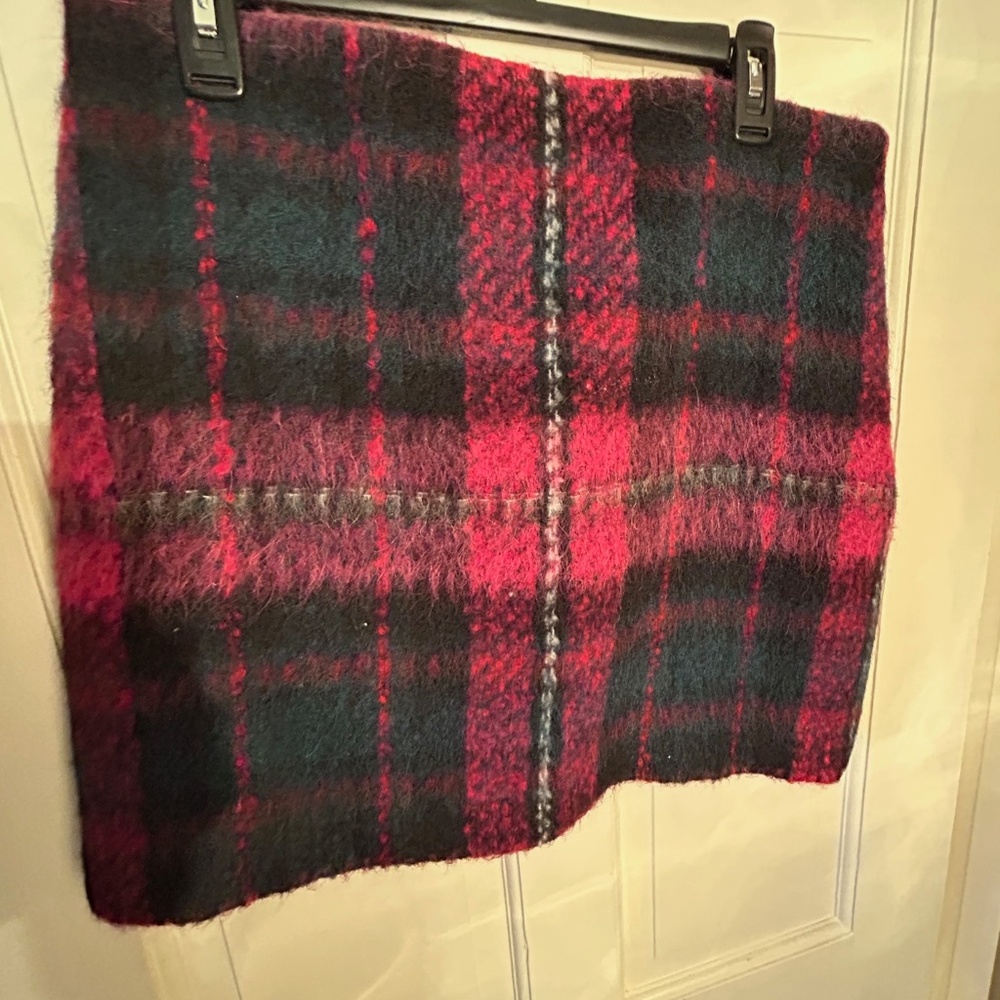 Lauren Ralph Lauren Liddle Pencil Mini Skirt Wool Blend Alpaca Plaid Academia 10
